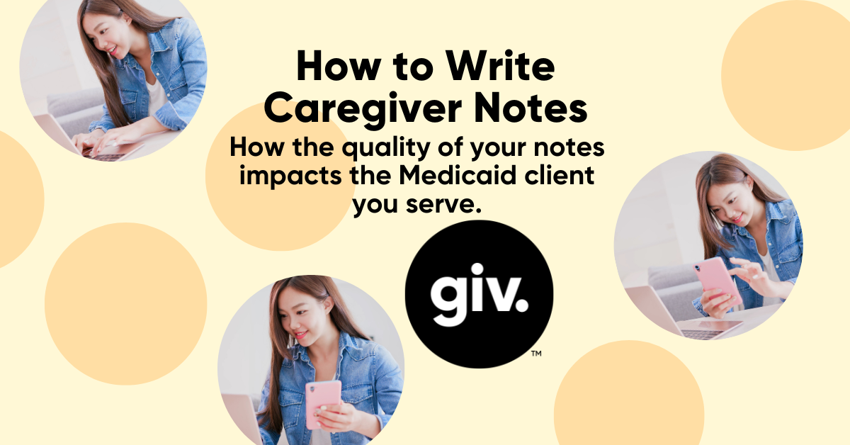 how to write caregiver notes